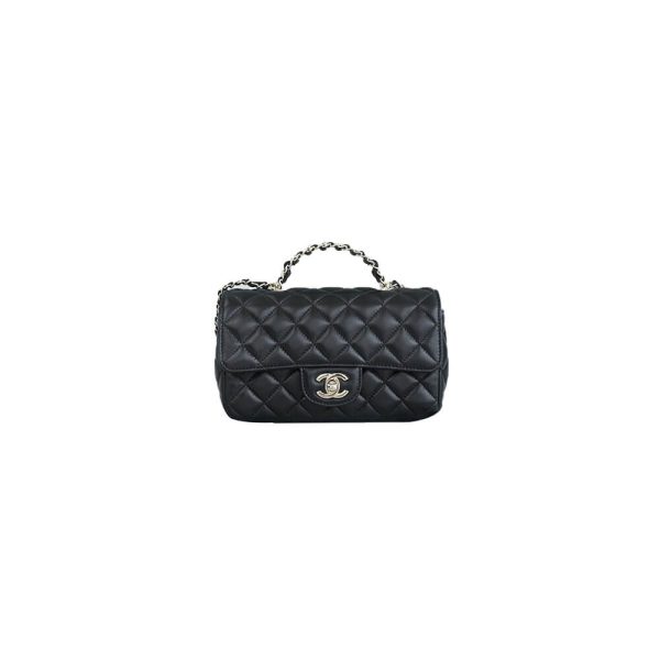 Ch*el mini flap with top handle