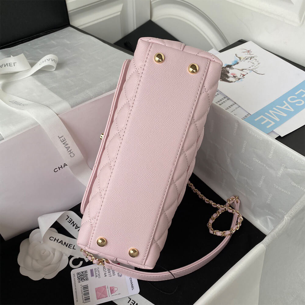 Ch*el coco handle bag small